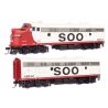 EMD FP7 & F7B Standard DC -- Soo Line 2501A & 2501C (white, red, black), HO, WalthersProto 49555