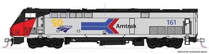 GE P42 Genesis - LokSound and DCC -- Amtrak (50th Anniversary Scheme, Phase I, silver, red, blac, HO, Kato USA Inc 376114LS