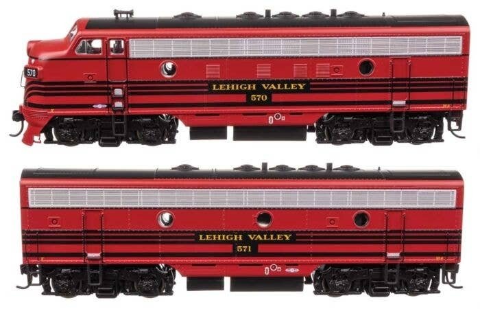 EMD F7 A-B Set - Standard DC -- Lehigh Valley 570/571, HO, WalthersMainline 11407
