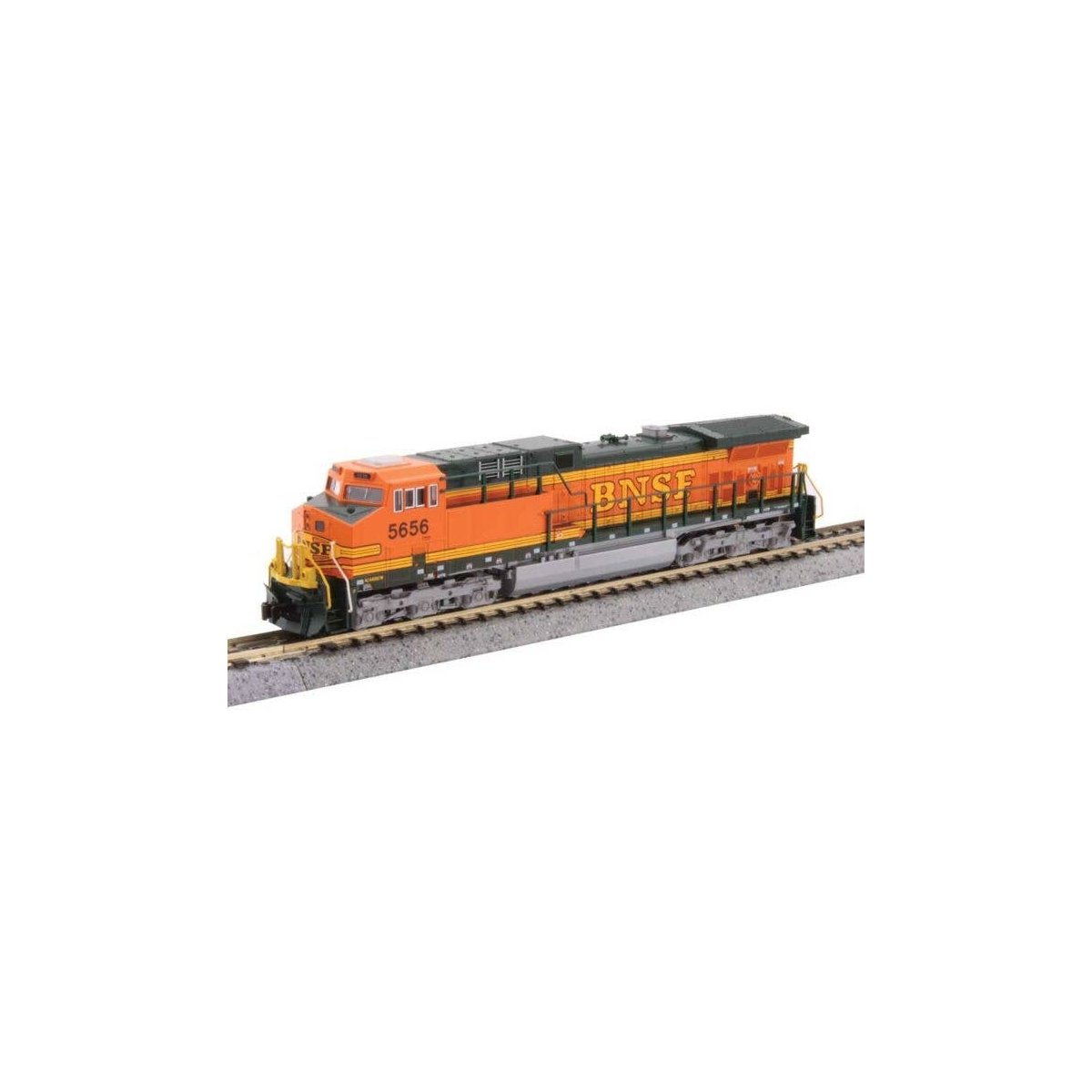 GE AC4400CW - Standard DC -- BNSF Railway 5656 (H1, orange, Pullman Green, yellow), N, Kato USA Inc 1767114
