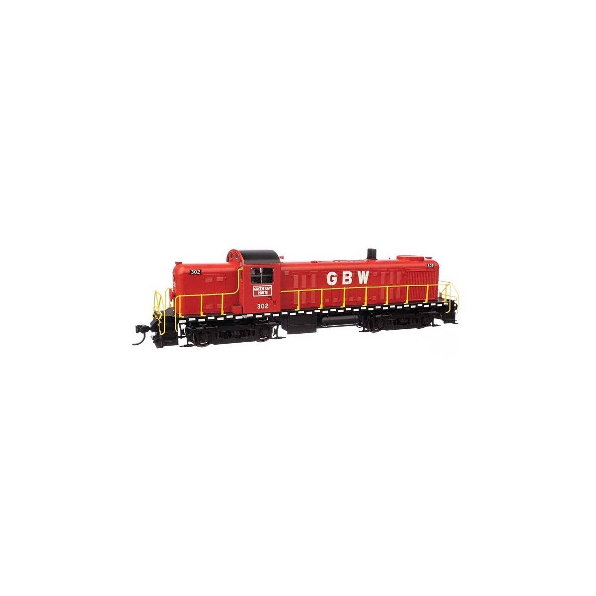 Alco RS2 - ESU(R) Sound & DCC -- Green Bay & Western 302 - Water-cooled stack (red, black, whit, HO, WalthersMainline 20707