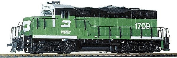 EMD GP9M - Standard DC -- Burlington Northern 1709 (green, white), HO, WalthersTrainline 101