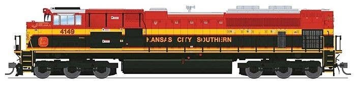 EMD SD70ACe - Standard DC - Stealth Series -- Kansas City Southern 4156 (red, yellow, bl, HO, Broadway Limited Imports 9767