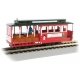 Cable Car with Grip Man - Standard DC -- North Pole & Southern (`Merry Christmas` red, green, HO, Bachmann Industries 60535