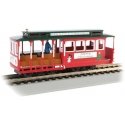 Cable Car with Grip Man - Standard DC -- North Pole & Southern (`Merry Christmas` red, green, HO, Bachmann Industries 60535