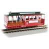 Cable Car with Grip Man - Standard DC -- North Pole & Southern (`Merry Christmas` red, green, HO, Bachmann Industries 60535