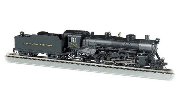 USRA Light 4-6-2 Pacific - Standard DC -- Baltimore & Ohio 5223 (black, graphite), HO, Bachmann Industries 52903