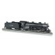 USRA Light 4-6-2 Pacific - Standard DC -- Santa Fe 1344 (black, graphite), HO, Bachmann Industries 52901