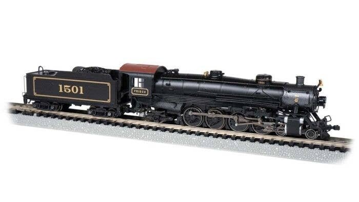 4-8-2 Light Mountain - Sound and DCC -- St. Louis-San Francisco 1501 (black, graphite, Frisco, N, Bachmann Industries 53456