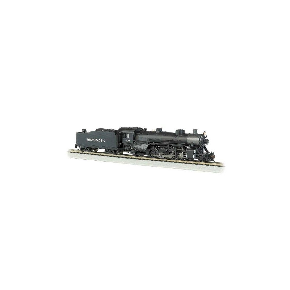 USRA Light 2-8-2 Mikado w/Medium Tender - Standard DC -- Union Pacific 2481 (black, graphite, HO, Bachmann Industries 54406