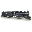 USRA 0-6-0 with Short-Haul Tender - Standard DC with Smoke -- Western Pacific 161 (black, Fe, HO, Bachmann Industries 50407