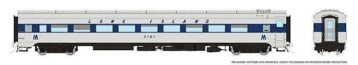 CC&F Lightweight Coach - Ready to Run - Super Continental Line(TM) -- Long Island Railroad 21, HO, Rapido Trains Inc 100402