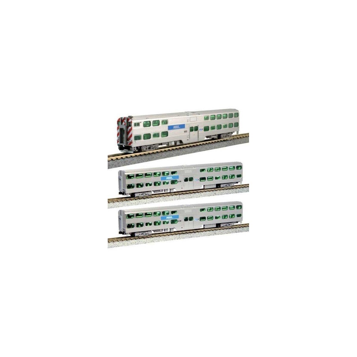 Gallery Bi-Level Commuter Train 3-Car Set w/Sound Cab Car - Ready to Run, N, Kato USA Inc 1068703S