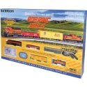 Roaring Rails Diesel Train Set - Sound and DCC -- BNSF Railway GP40, 3 Cars E-Z Track Oval, C, N, Bachmann Industries 24132
