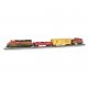 Roaring Rails Diesel Train Set - Sound and DCC -- BNSF Railway GP40, 3 Cars E-Z Track Oval, C, N, Bachmann Industries 24132