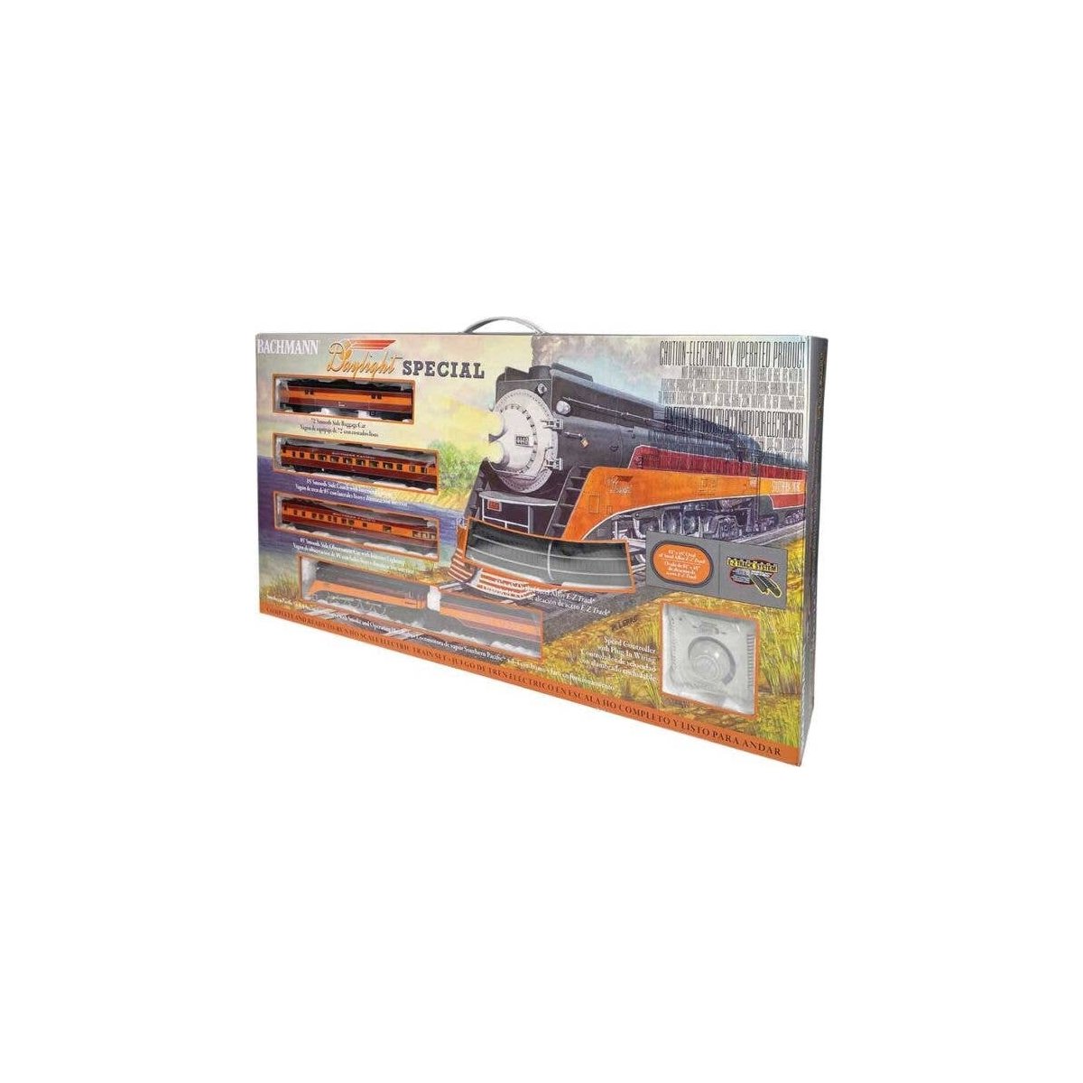 Daylight Special - Standard DC -- Southern Pacific 4-8-4 GS-4, 3 Cars 81 x 45′ E-Z Track Oval,, HO, Bachmann Industries 776