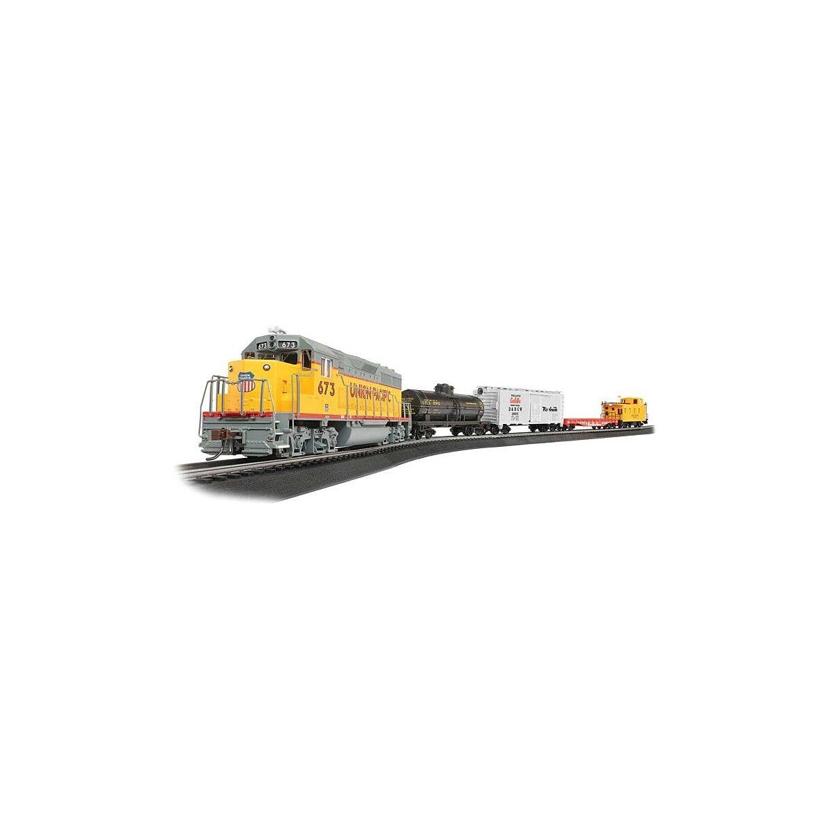 Track King Train Set - Standard DC -- Union Pacific EMD GP40, 4 Cars, Wide-Vision Caboose, E-Z, HO, Bachmann Industries 766