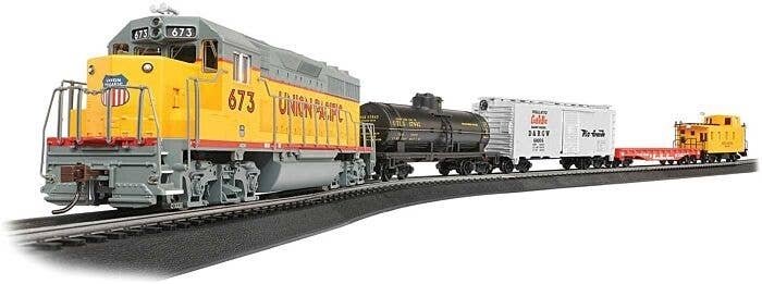 Track King Train Set - Standard DC -- Union Pacific EMD GP40, 4 Cars, Wide-Vision Caboose, E-Z, HO, Bachmann Industries 766