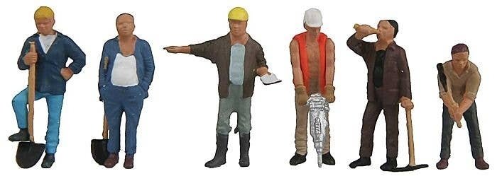 Construction Workers pkg(6) - Set 1, HO, Walthers SceneMaster 6022