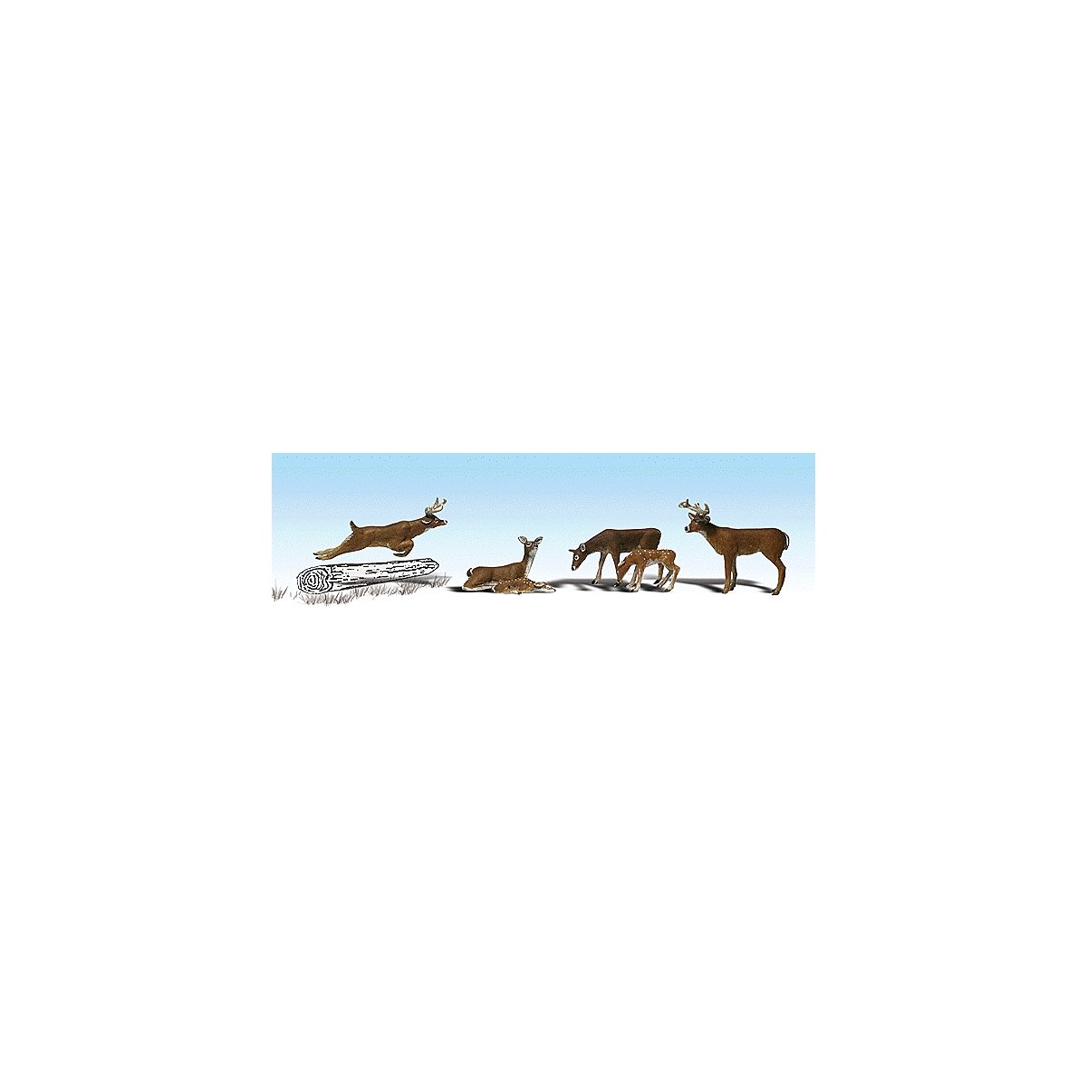 Scenic Accents(R) Animals -- White-Tail Deer pkg(6), HO, Woodland Scenics 1884