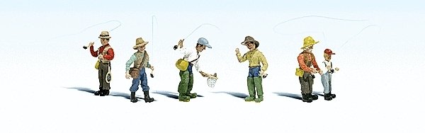 Scenic Accents(R) -- Fly Fishermen pkg(6), HO, Woodland Scenics 1910