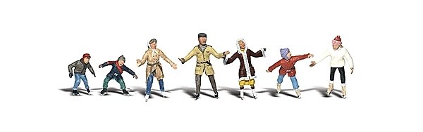 Scenice Accents(R) - Recreation & Sports -- Ice Skaters pkg(7), HO, Woodland Scenics 1899