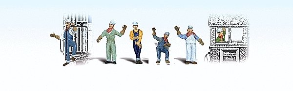 Scenice Accents(R) Figurines -- Engineers pkg(6), HO, Woodland Scenics 1866