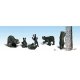 Scenic Accents(R) -- Black Bears pkg(6), HO, Woodland Scenics 1885