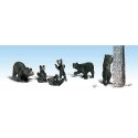 Scenic Accents(R) -- Black Bears pkg(6), HO, Woodland Scenics 1885