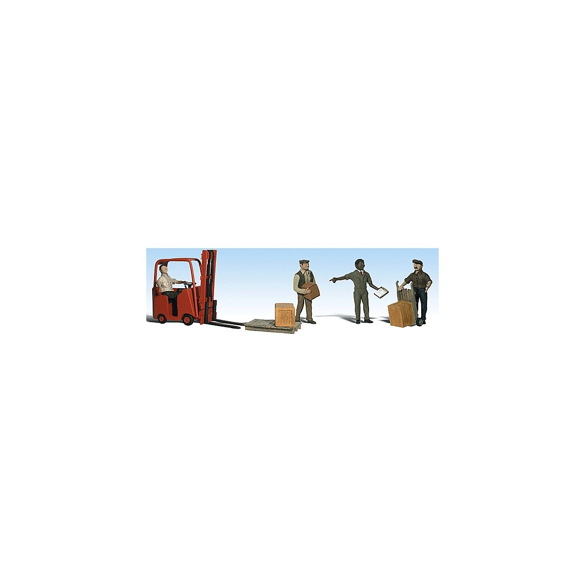 Scenic Accents(R) -- Workers with Forklift pkg(4), HO, Woodland Scenics 1911