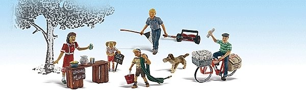 Scenic Accents(R) -- Summertime Job Workers pkg(5), HO, Woodland Scenics 1938