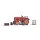 Tractor Repair - Action Set -- Tractor, Tool Cart, Toolbox, Container, HO, Busch Gmbh & Co Kg 7937