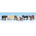 Animals - Scenic Accents(R) -- Farm Horses pkg(6), HO, Woodland Scenics 1862