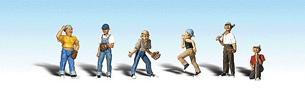 Baseball Players II - Scenic Accents(R) -- pkg(6), HO, Woodland Scenics 1870