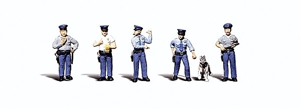 Scenic Accents(R) Figures -- Policement & Canine Cop pkg(6), O, Woodland Scenics 2736