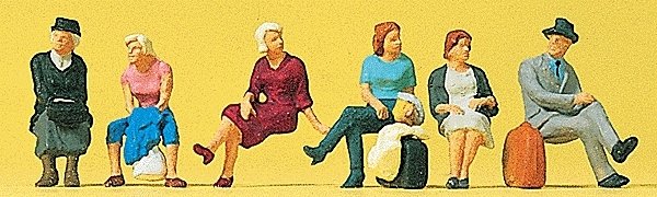 Passengers -- Seated pkg(6), HO, Preiser Kg 10506