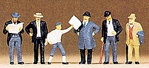 1900s Figures -- Men Passengers, HO, Preiser Kg 12133
