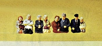 Passengers -- Seated Couples pkg(8), HO, Preiser Kg 10387
