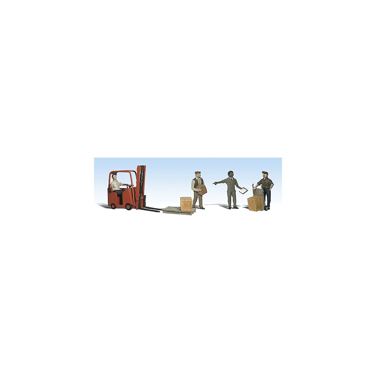 Scenic Accents(R) Figures -- Workers with Forklift, N, Woodland Scenics 2192