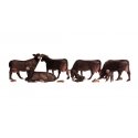 Black Angus Cows - Scenic Accents(R) -- pkg(7), N, Woodland Scenics 2217