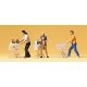 Pedestrians -- People w/Grocery Carts pkg(3) - 3 Carts, 3 Figures), HO, Preiser Kg 10488