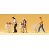 Pedestrians -- People w/Grocery Carts pkg(3) - 3 Carts, 3 Figures), HO, Preiser Kg 10488