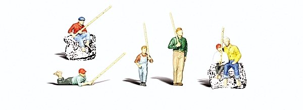Scenic Accents(R) Figures -- Gone Fishing pkg(6), O, Woodland Scenics 2751