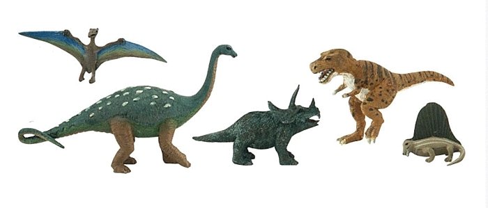 Prehistoric Life Figures - Scene-A-Rama(R) -- pkg(5), All Scales, Woodland Scenics 4450