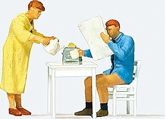 Individual Figure -- Eating Breakfast, HO, Preiser Kg 28116