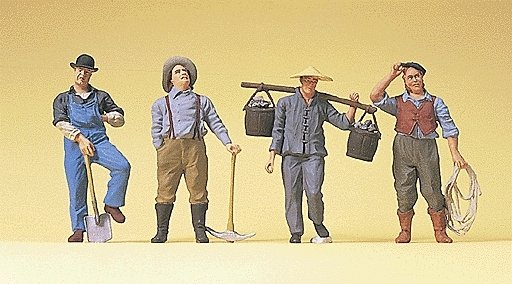 Working People pkg(4) -- US Railway Workers Steam Era, O, Preiser Kg 65343