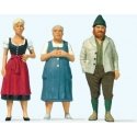 People in Bavarian Costume -- 2 Women & 1 Man, G, Preiser Kg 44921