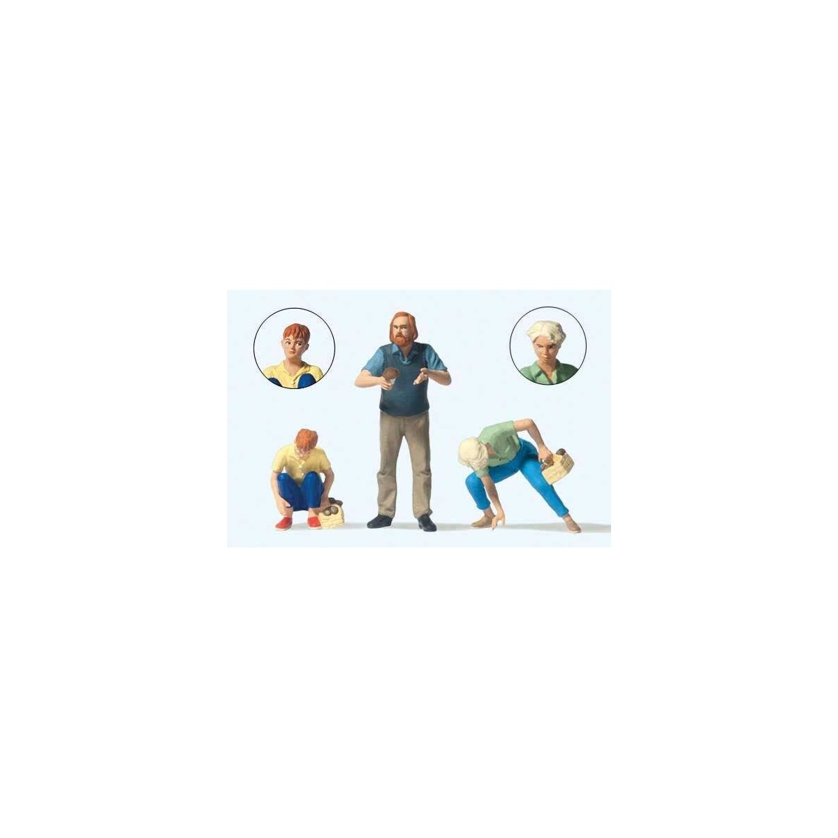 Mushroom Pickers -- 3 Figures, G, Preiser Kg 44941