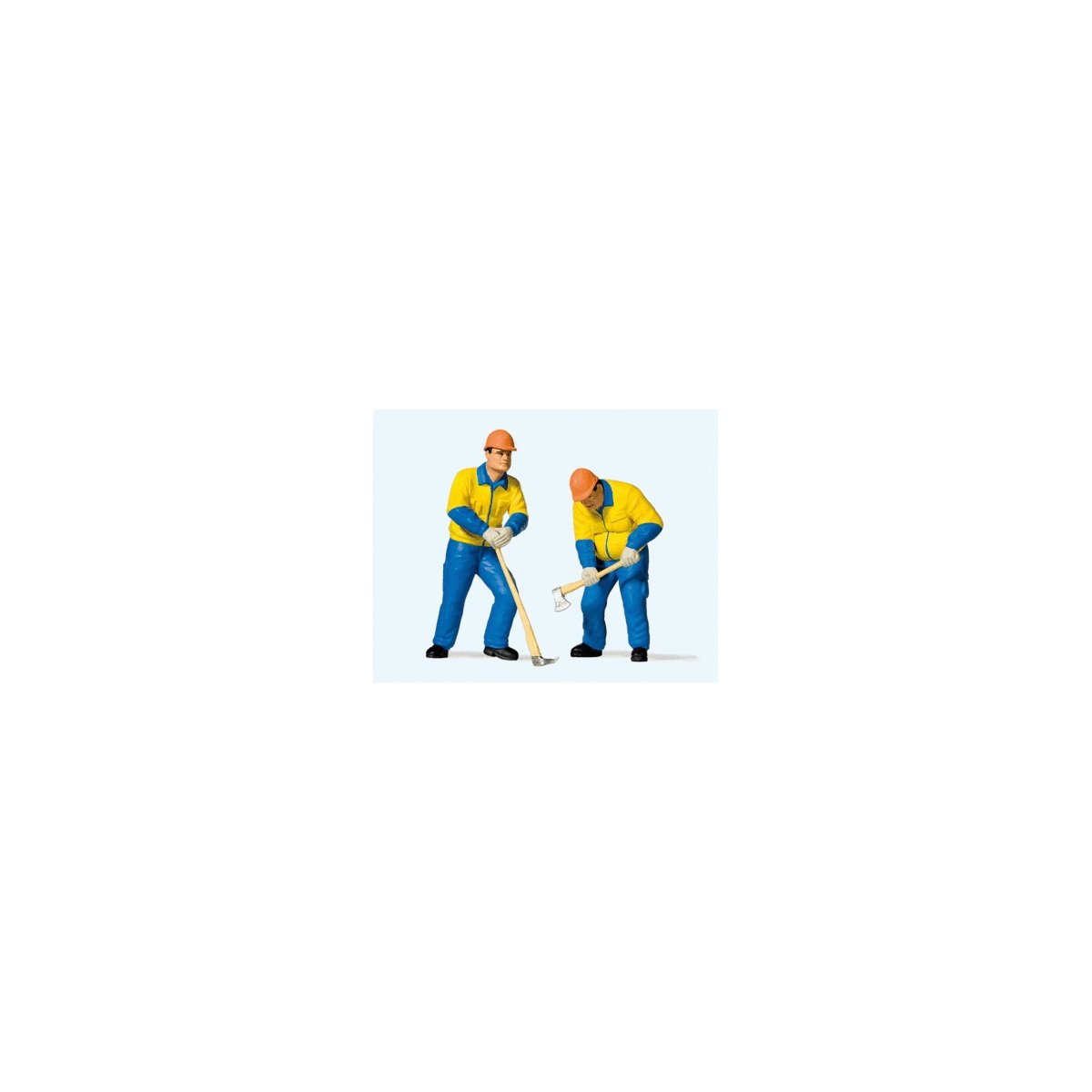 Modern Lumberjacks -- Set 2 (blue & yellow Uniforms) pkg(2), G, Preiser Kg 44913