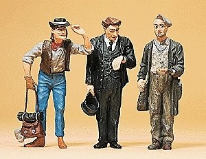 Pedestrians -- Railroad Conductor & Two Hobos, G, Preiser Kg 45099